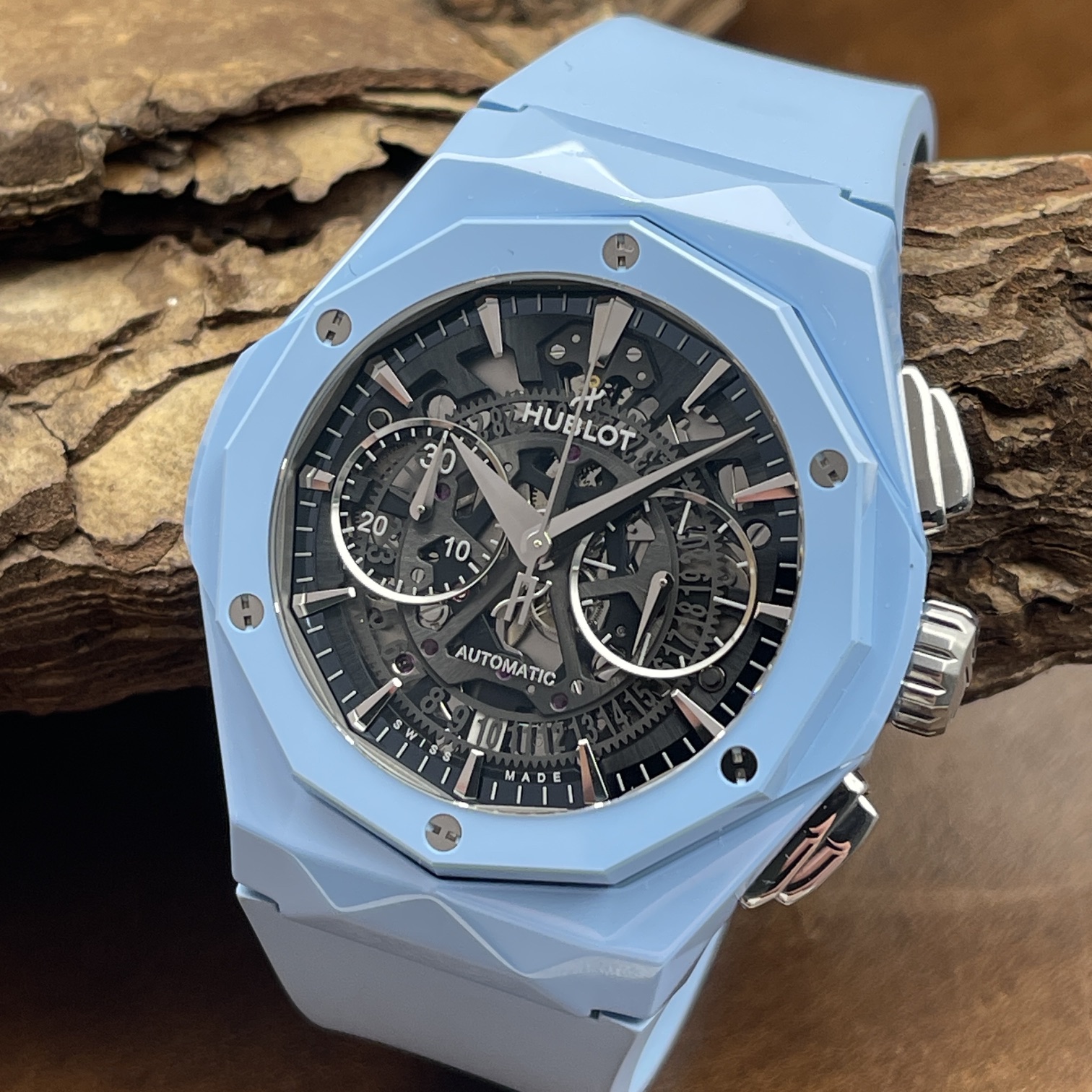 Hublot - Classic Fusion Aerofusion 45 Ltd. Chrono Orlinski Sky Blue Ceramic - FULLSET 2022 - Ref. 525.ES.0170.RX.ORL22