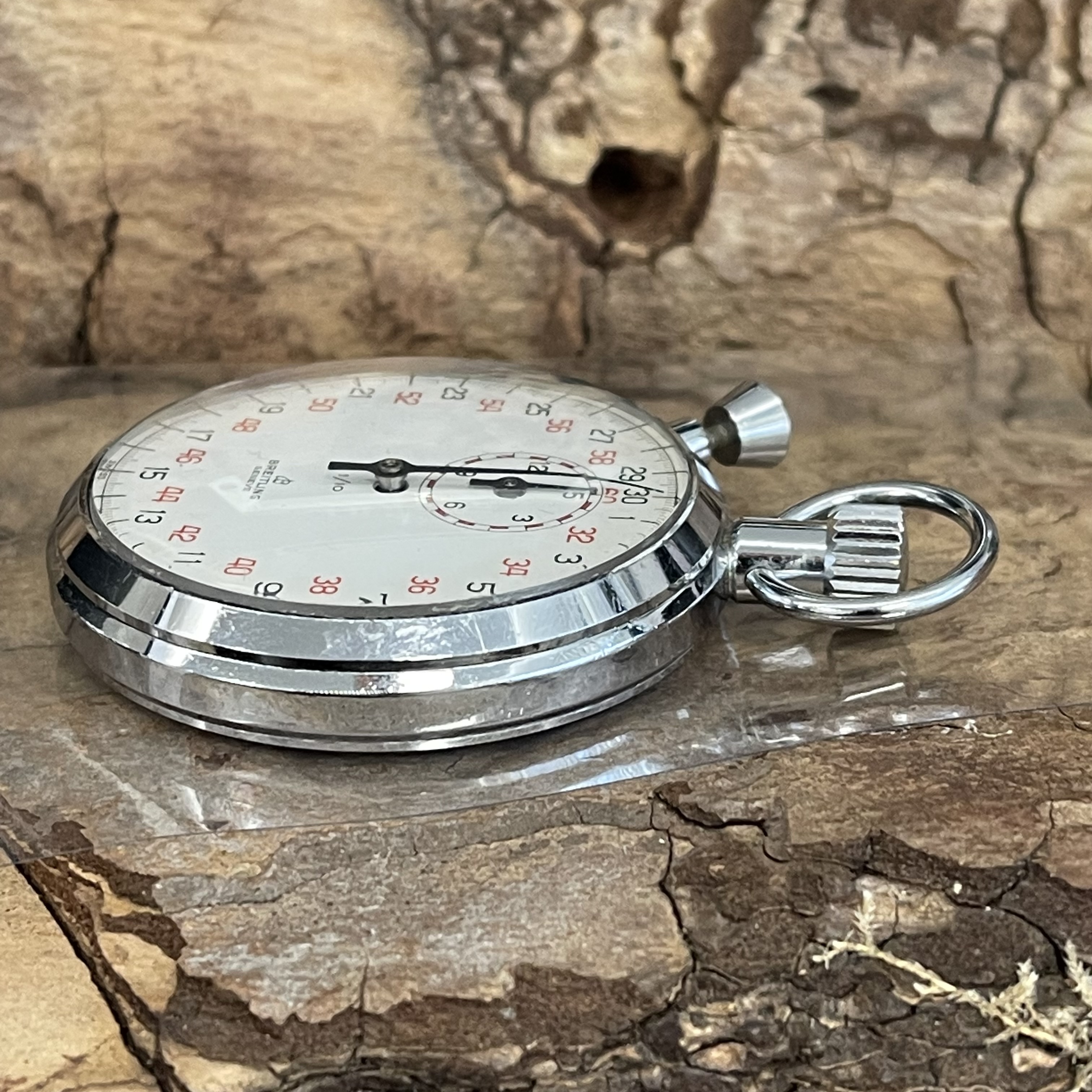 Breitling Stoppuhr 55mm aus Edelstahl - Taschen Chronograph - Kaliber 321