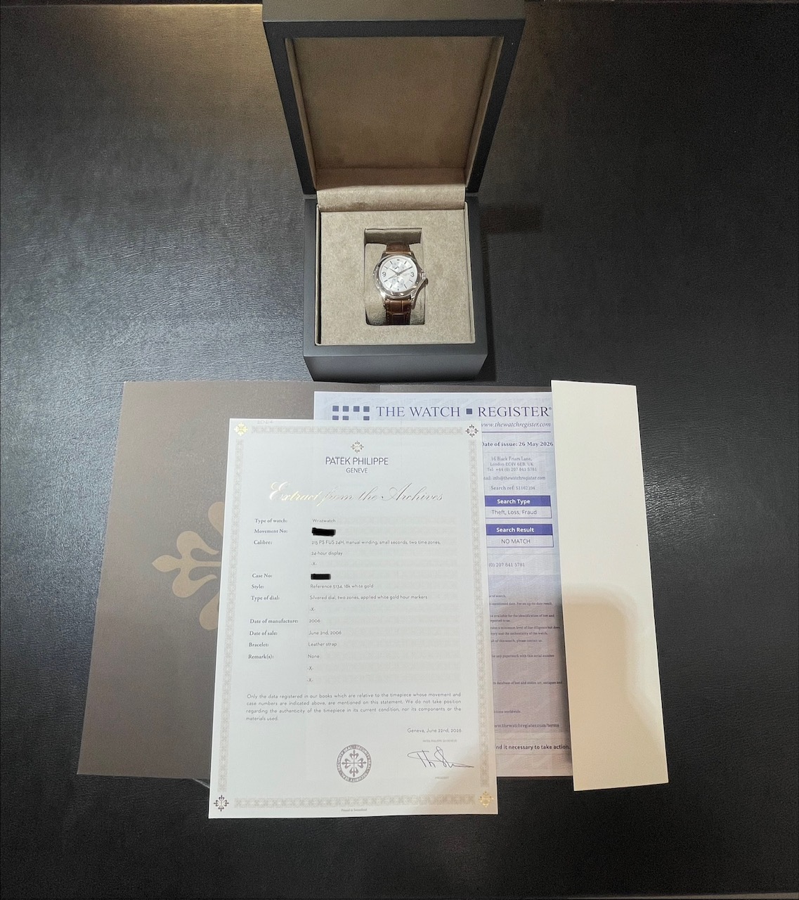 Patek Philippe - Travel Time Weißgold - EXTRACT 2006 - Ref. 5134