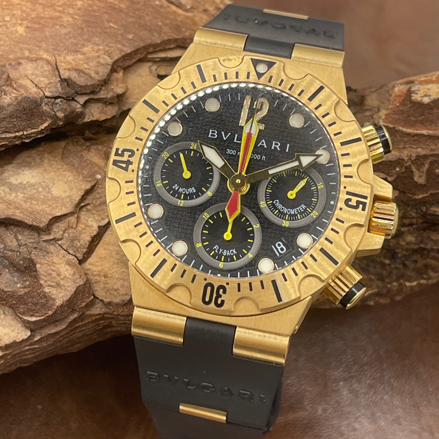Bulgari - Diagono Fly-Back Chrono - FULLSET - 750er Gelbgold - Ref. SC40G