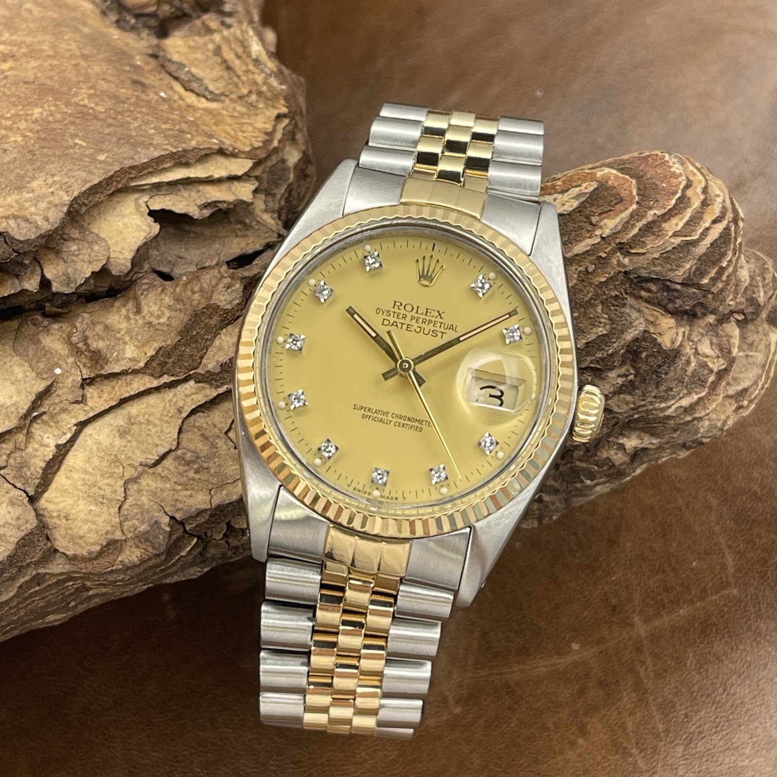 Rolex - Datejust 36 Honey Dia Dial - Ref. 16013 - Papiere 1985