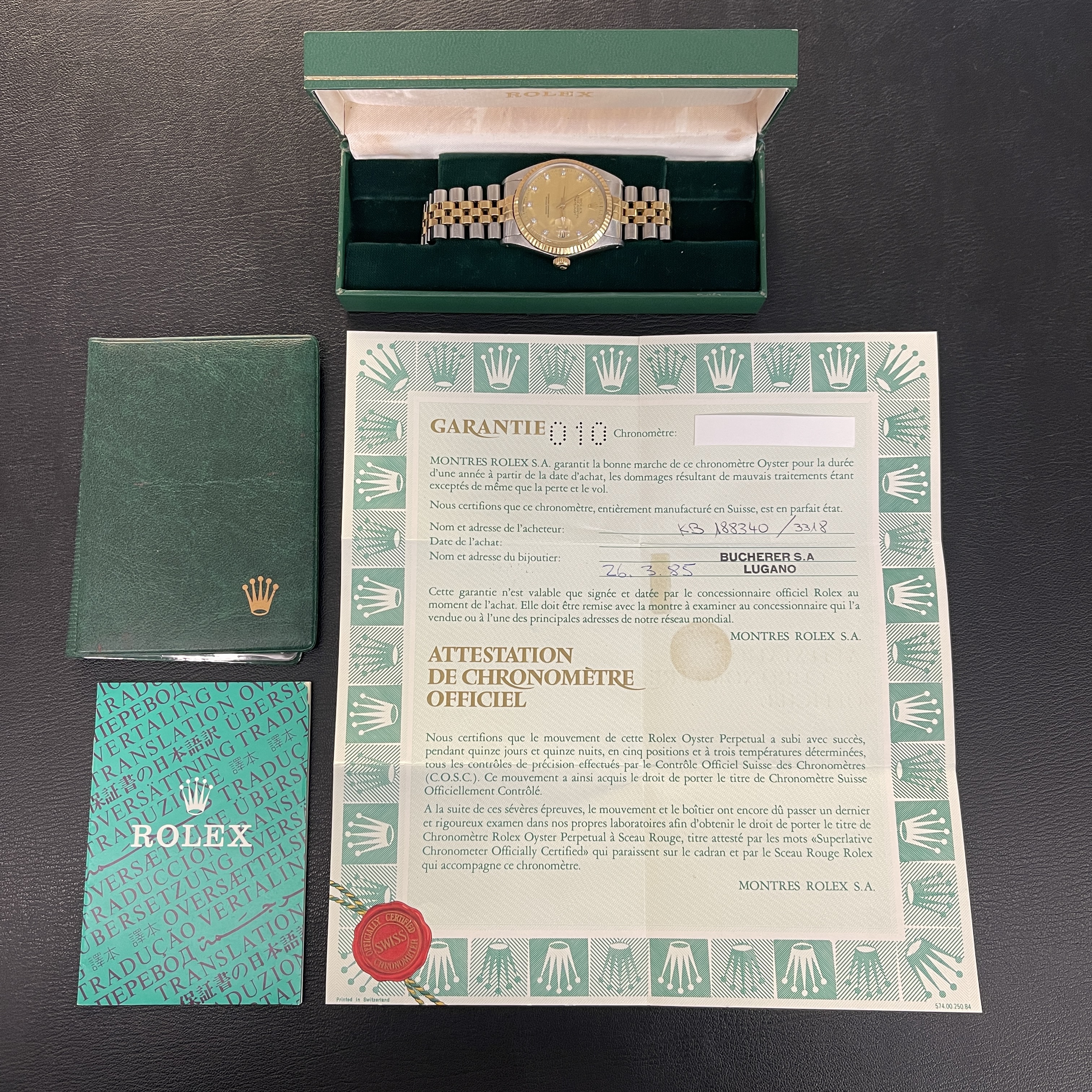 Rolex - Datejust 36 Honey Dia Dial - Ref. 16013 - Papiere 1985