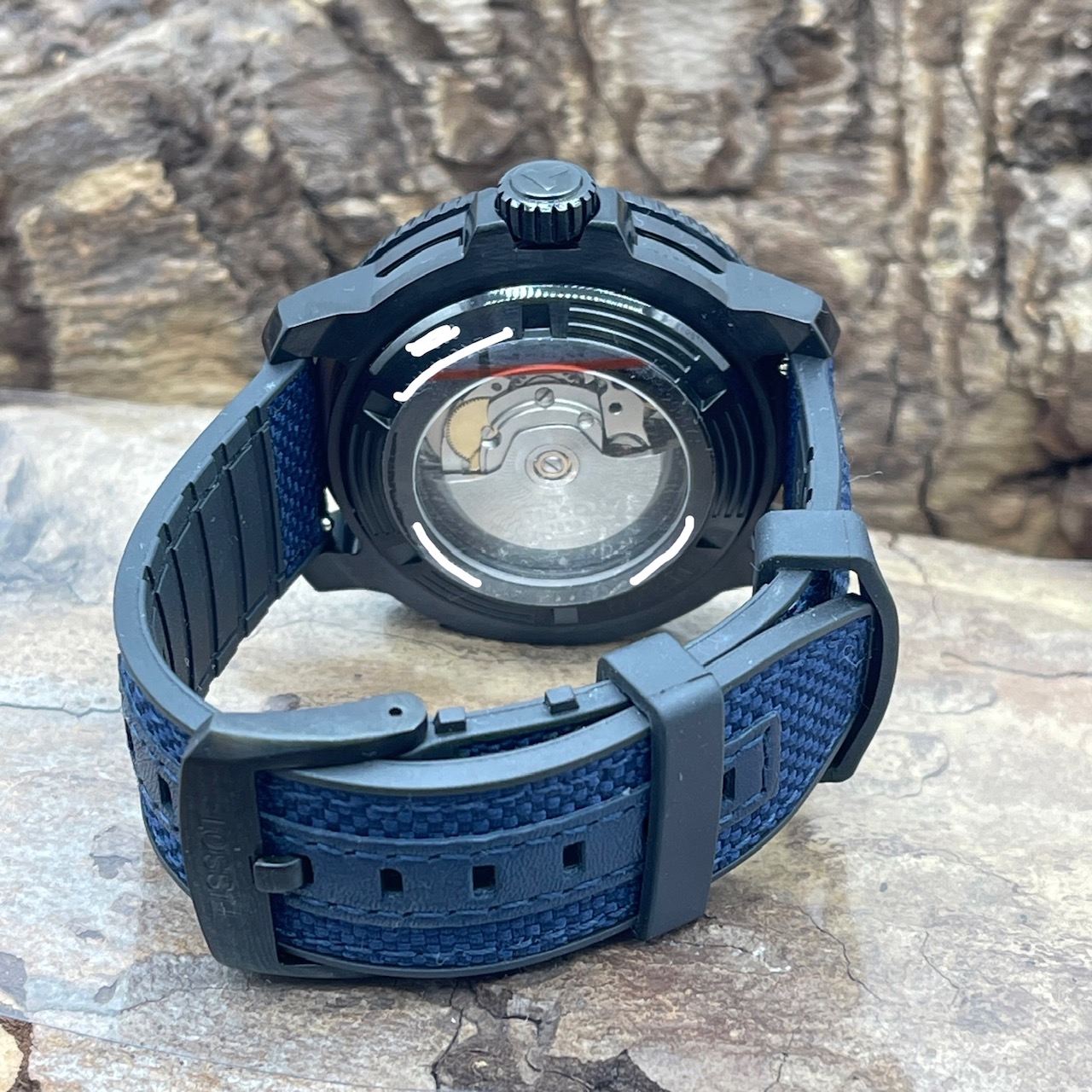 Tissot - Seastar 2000 DLC 46 - FULLSET 2022 - Ref. G2U 6Qg MR9 KDF, Sehr Guter Zustand, Neuwertig, Fullset, Stahl, Kautschuk Textilband, Rückseite, Gehäuseboden, Dornschließe mit DLC