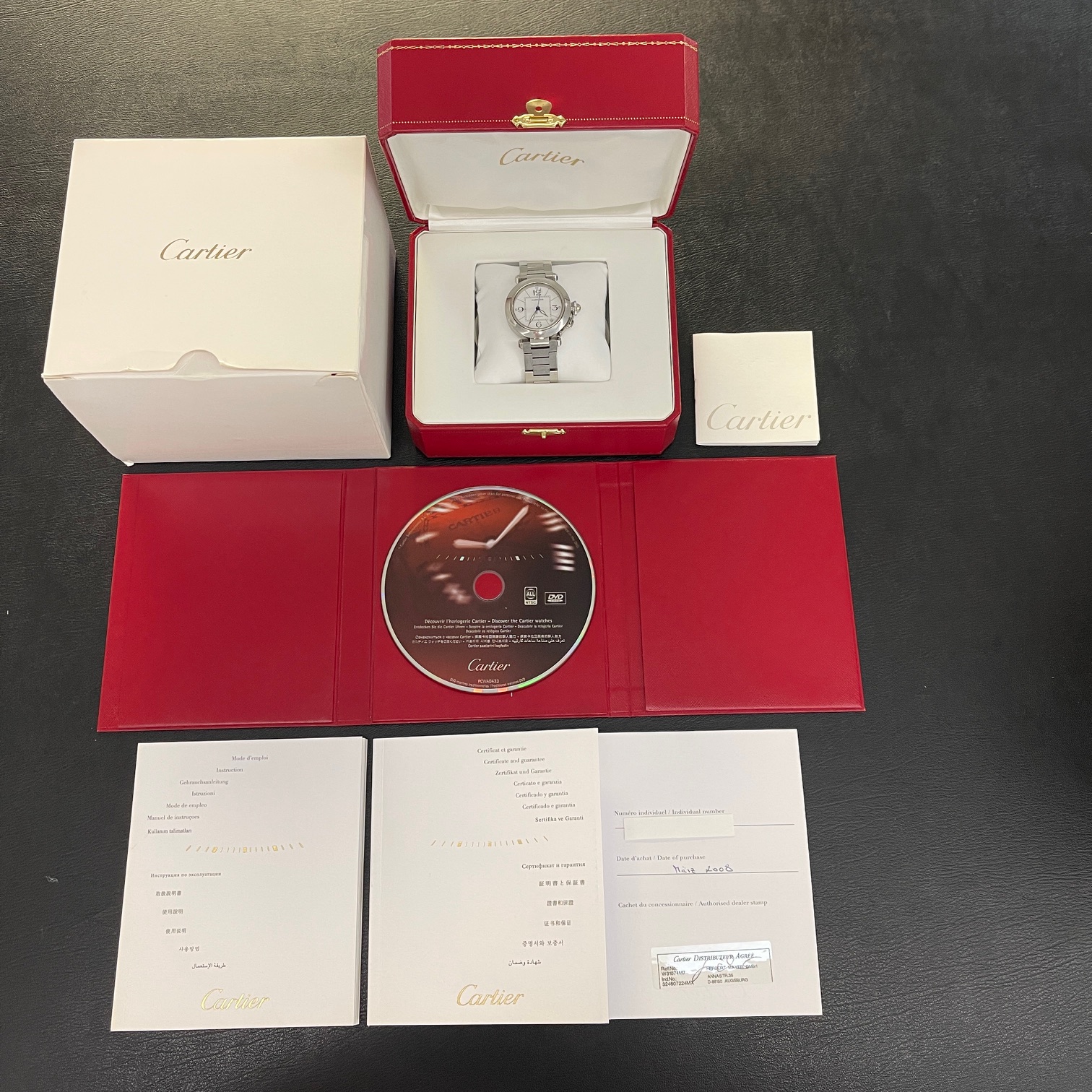 Cartier - Pasha C Edelstahl - FULLSET 2008 deutsch - Ref. W31074M7