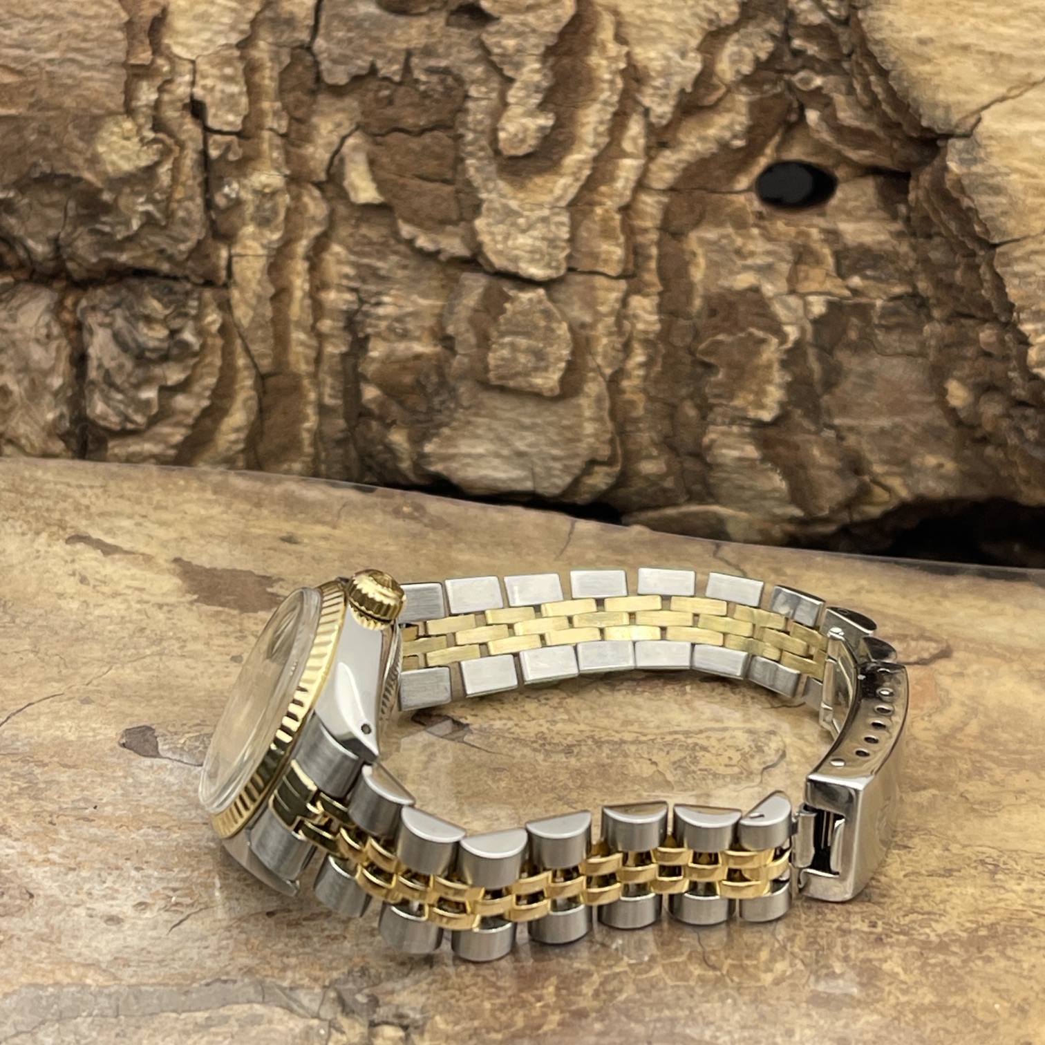 Rolex - Oyster Perpetual Datejust Lady 26 - Vintage - Ref. 6917 , in guter Zustand mit goldenes Zifferblatt , Vintage - Edelstahl Gelbgold 18kt Jubileeband