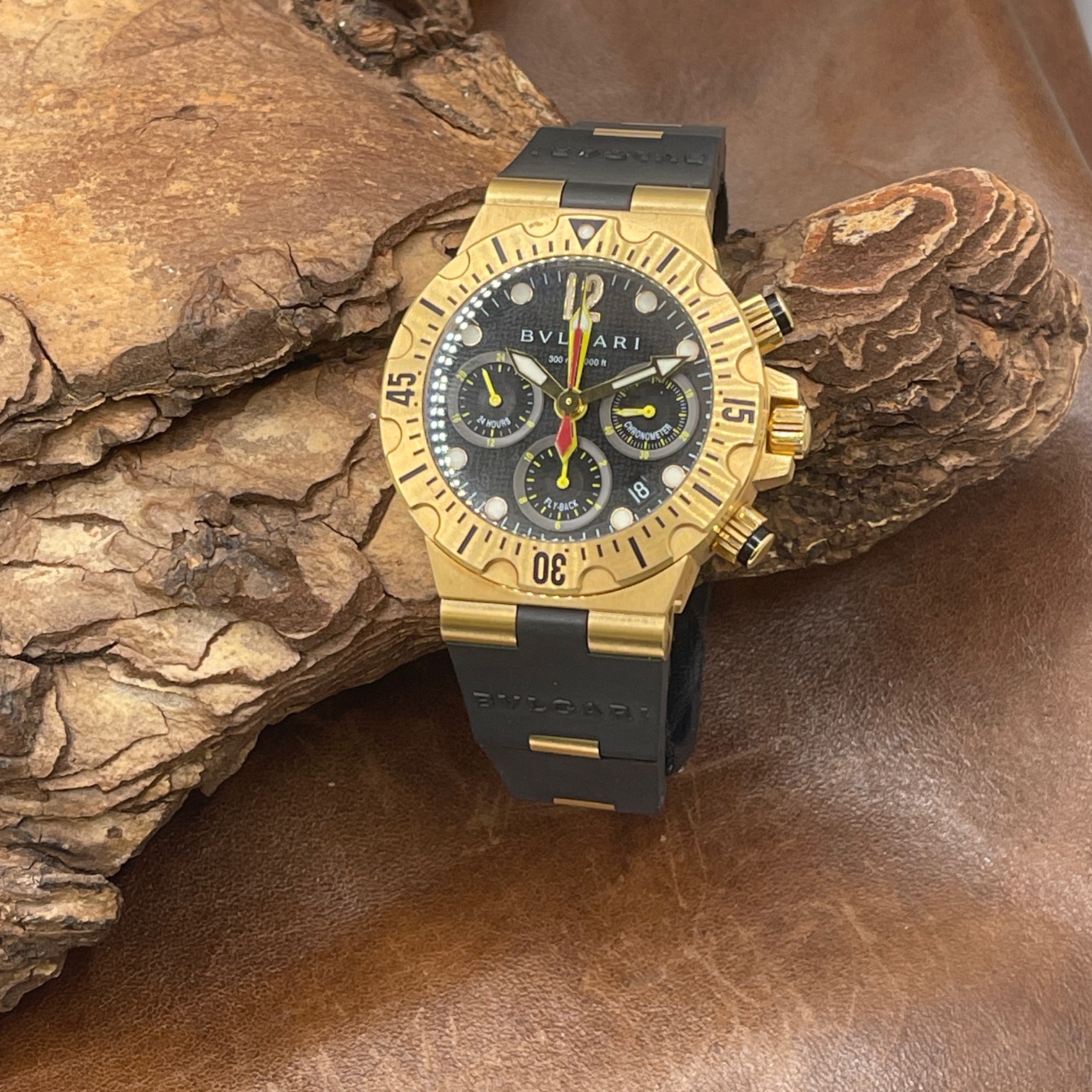 Bulgari - Diagono Fly-Back Chrono - FULLSET - 750er Gelbgold - Ref. SC40G