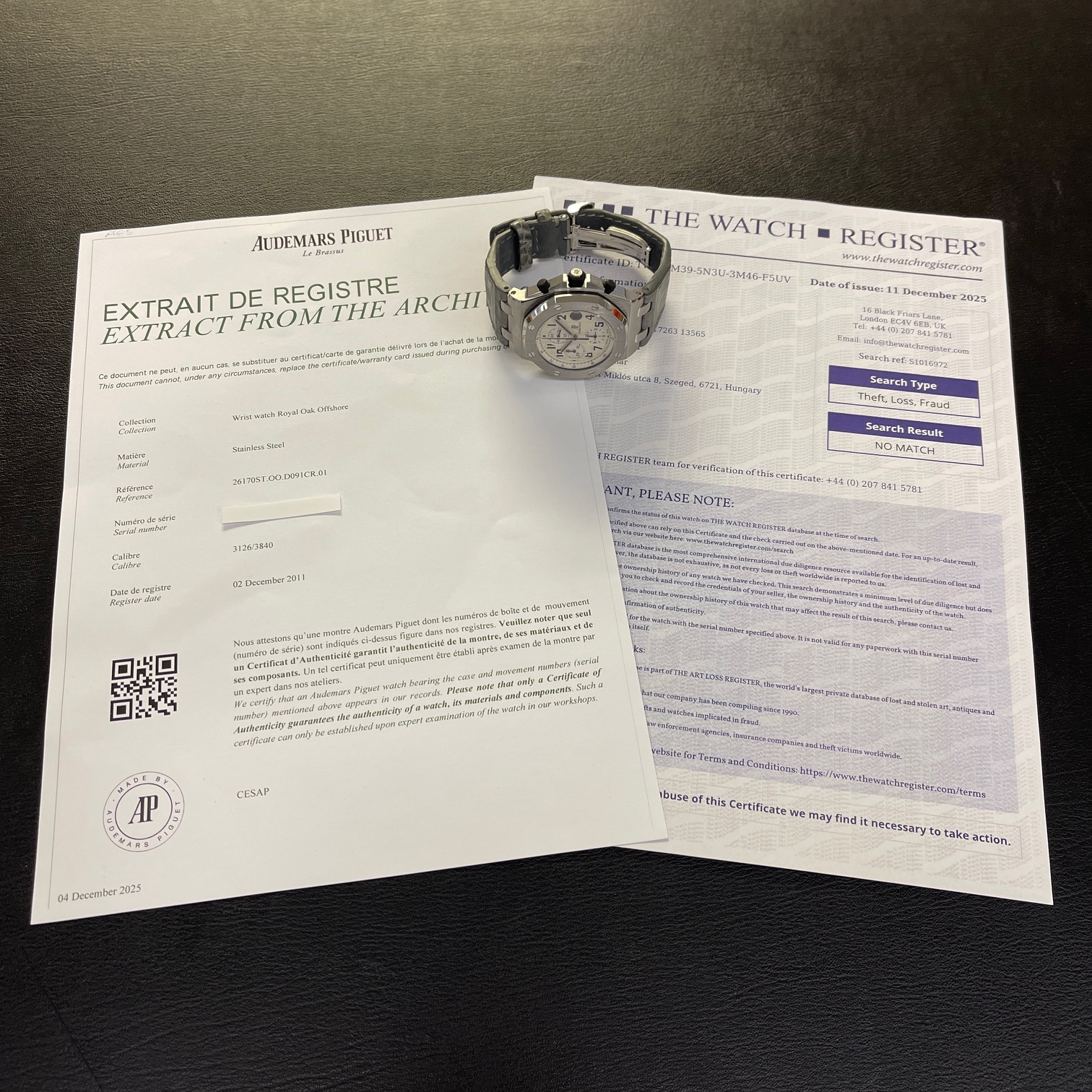 Audemars Piguet - Royal Oak Offshore Chrono Safari - Extract - Ref. 26020ST.OO.D091CR.01.A