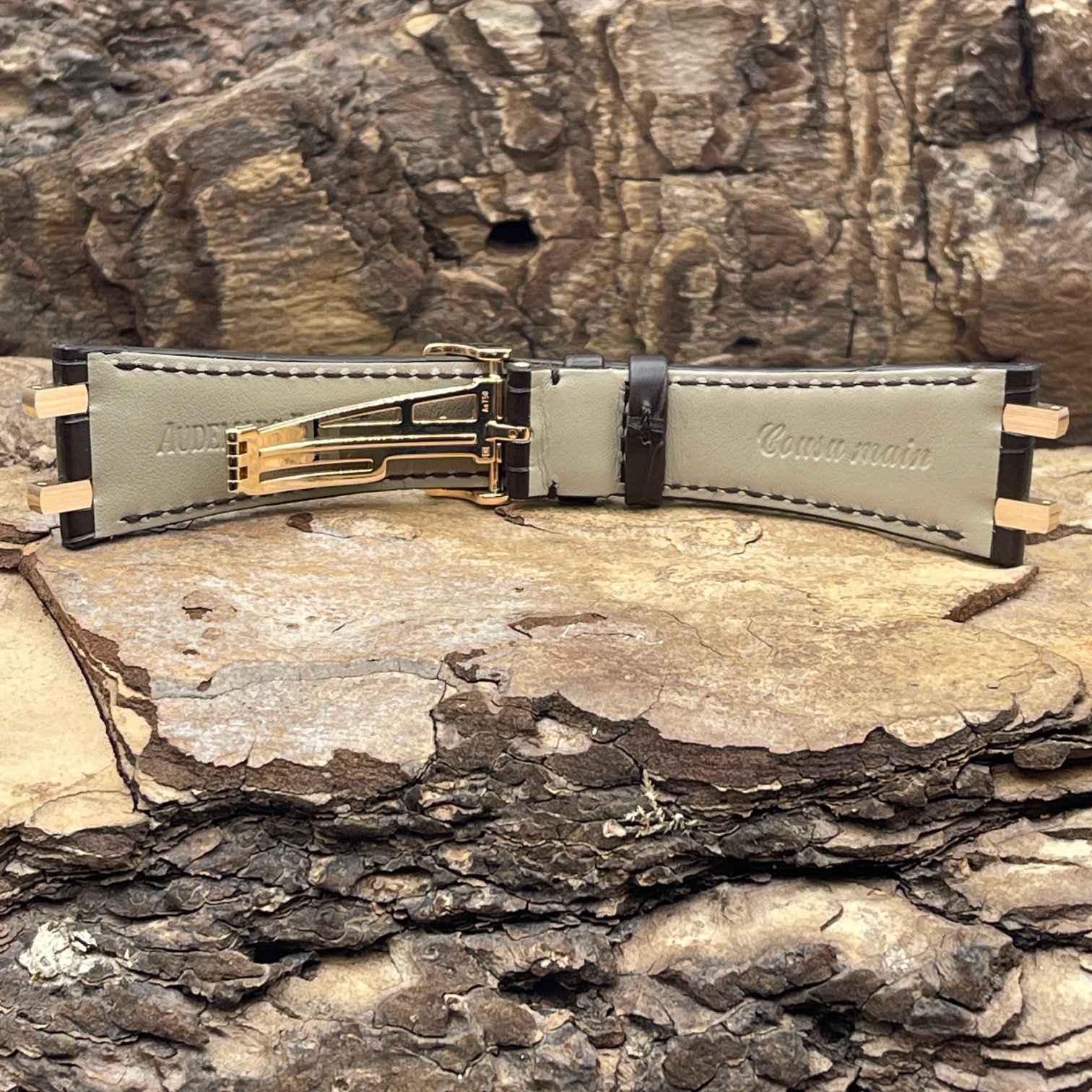 Audemars Piguet - Lederarmband Kroko - Schließe und Pins in 750er Roségold