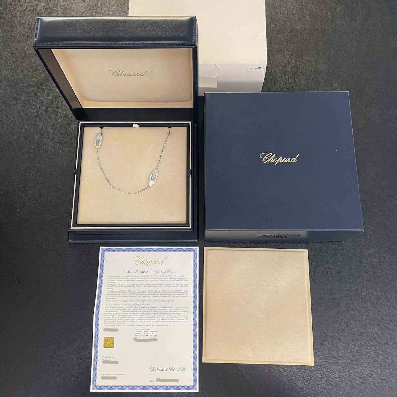 Chopard Collier Happy Diamonds 750 Weißgold Brillanten 90cm Ref. 817782-1201