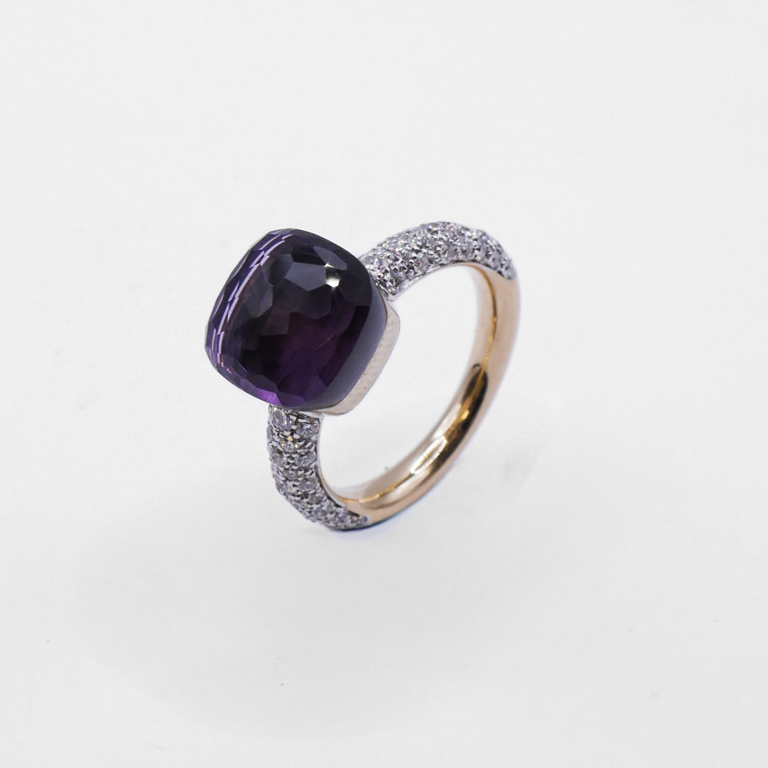 Pomellato Nudo Classic Ring Amethyst Brillanten 750 Roségold Ref. A.C004B906/OI