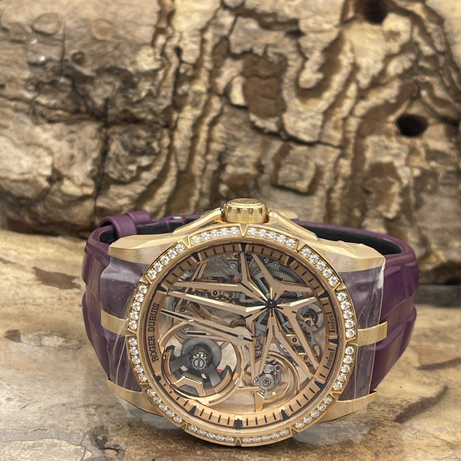 Roger Dubuis - Excalibur Monobalancier Rosé - Brillantbesatz - NEUWARE - FULLSET 2026 - Ref. RDDBEX0953