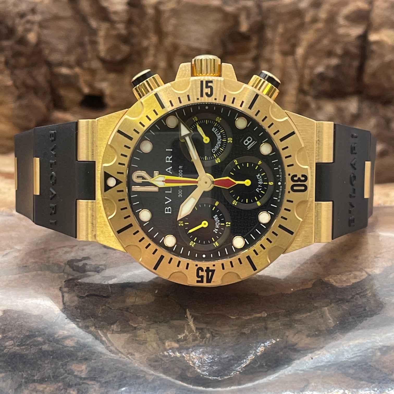 Bulgari - Diagono Fly-Back Chrono - FULLSET - 750er Gelbgold - Ref. SC40G